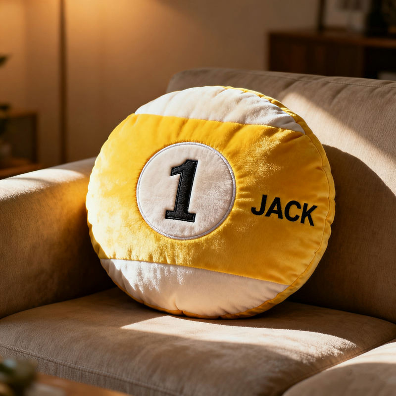 Personalized Billiards Pillow Custom Name Pool Ball Plush Gift For Him Men - Tradiviet