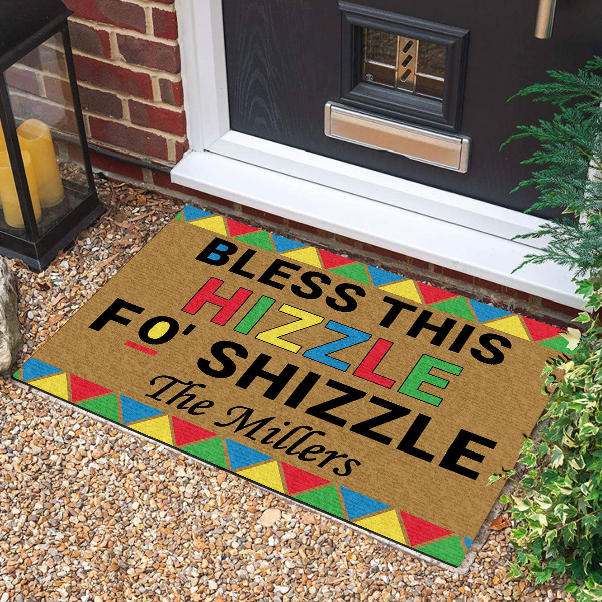 Personalized Bless This Hizzle Fo Shizzle Doormat America Land Of The Free Welcome Mat - Tradiviet