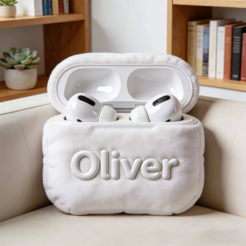 Personalized Bluetooth Earphone Pillow Custom Name Airpods Plush Gift For Her - Tradiviet