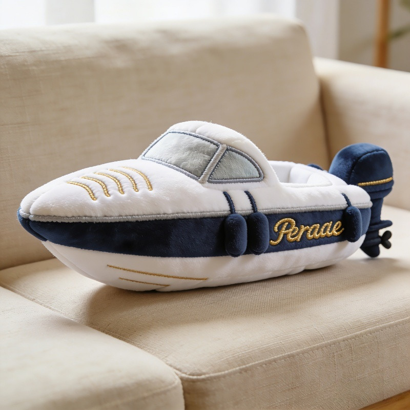 Personalized Boat Pillow Toy Yacht Name Stuffed Boat Nautical Gift For Kids - Tradiviet
