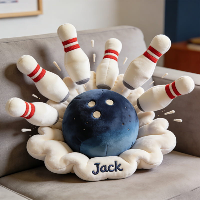 Personalized Bowling Pillow Bowling Sports Plush Unique Gift for Men - Tradiviet