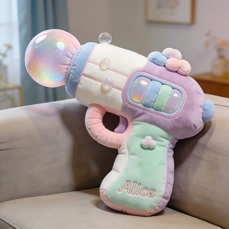 Personalized Bubble Gun Pillow Kids Toy Plush Home Decor Gift For Kids - Tradiviet