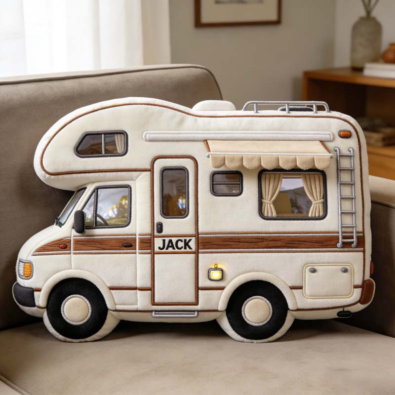 Personalized Camping Pillow Custom Name RV Plush Camping Lover Gift For Dad - Tradiviet
