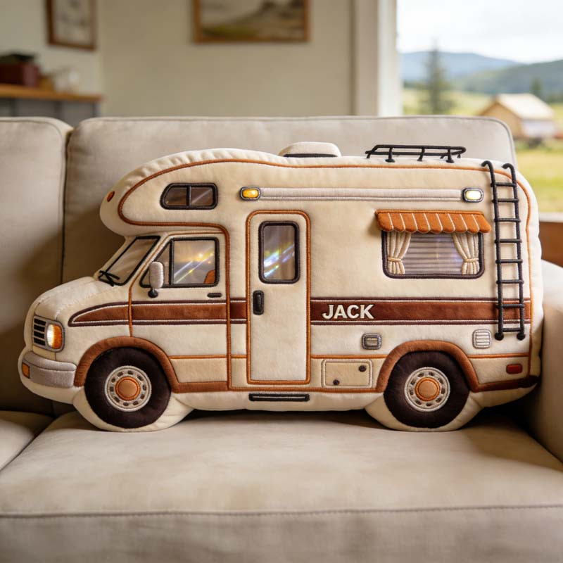 Personalized Camping Pillow Custom Name RV Plush Camping Lover Gift For Dad - Tradiviet