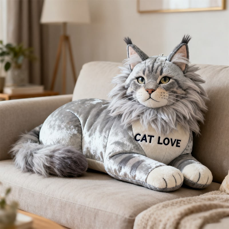 Personalized Cat Shape Pillow Cute Cat Plush Mother's Day Gift Ideas For Wife - Tradiviet