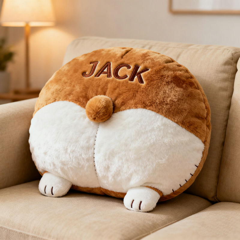 Personalized Corgi Butt Pillow Custom Name Dog Decorative Pillow Dog Lover Gift - Tradiviet