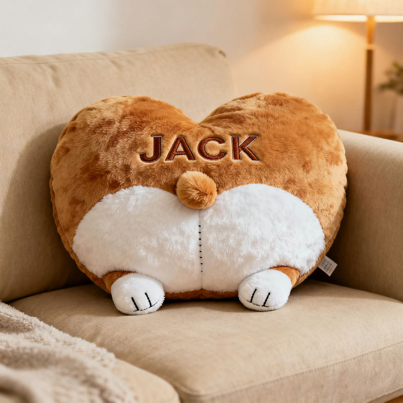Personalized Corgi Butt Pillow Custom Name Dog Decorative Pillow Dog Lover Gift - Tradiviet