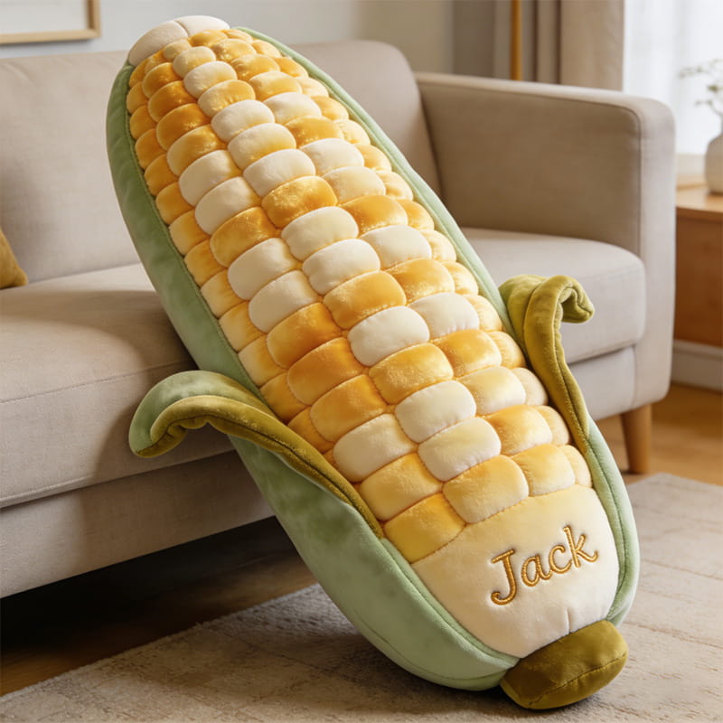 Personalized Corn Plush Pillow Custom Name Corn Best Pillow Food Plush Gift for Her - Tradiviet