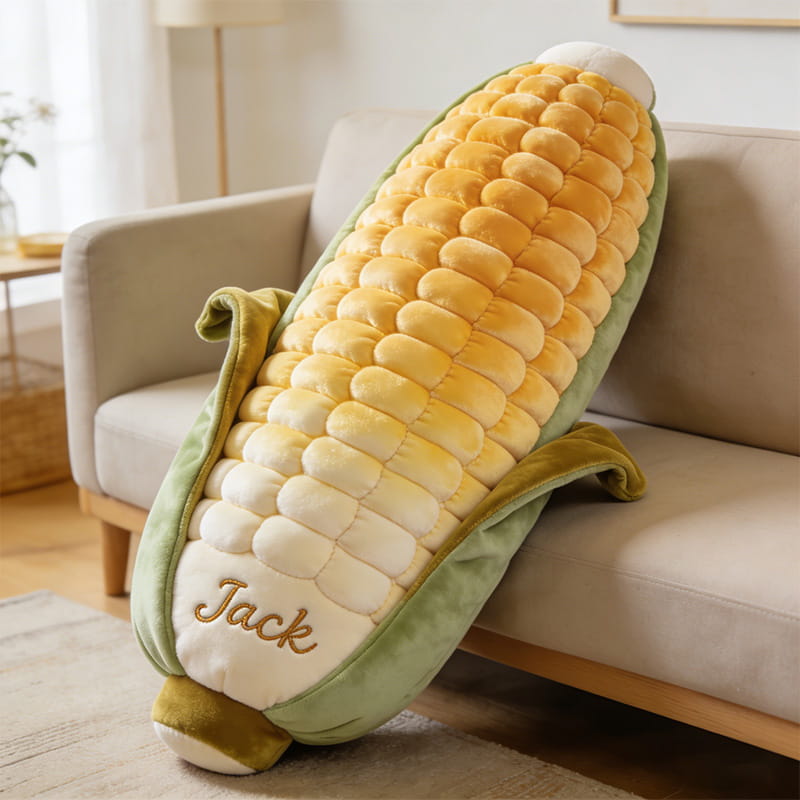 Personalized Corn Plush Pillow Custom Name Corn Best Pillow Food Plush Gift for Her - Tradiviet