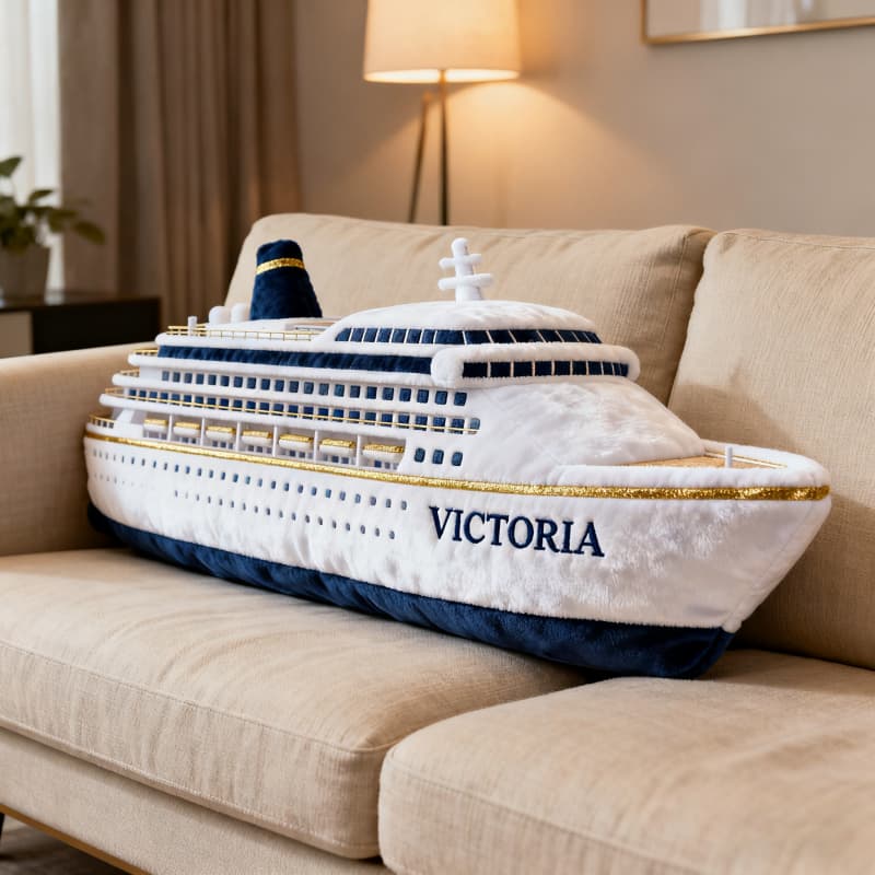 Personalized Cruise Ship Shape Pillow Nautical Decor Plush Gift For Husband - Tradiviet
