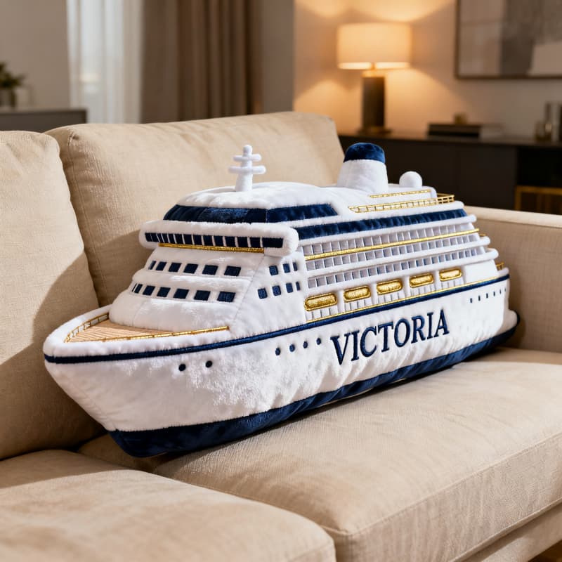 Personalized Cruise Ship Shape Pillow Travel Lover Home Decor Gift For Cruise Lover - Tradiviet