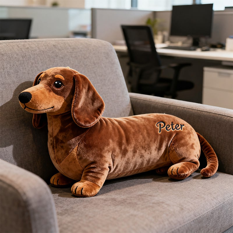 Personalized Dachshund Shape Pillow Cute Dog Plush Gift For Pet Lover - Tradiviet