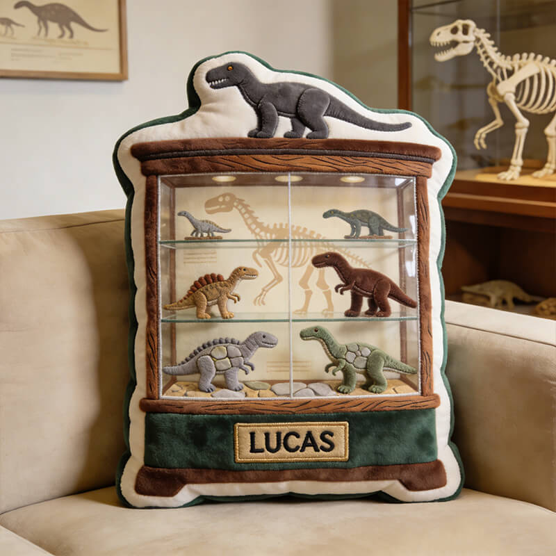 Personalized Dinosaur Cabinet Shape Pillow Dinosaur Lover Room Decor Gift For Dino Fans - Tradiviet