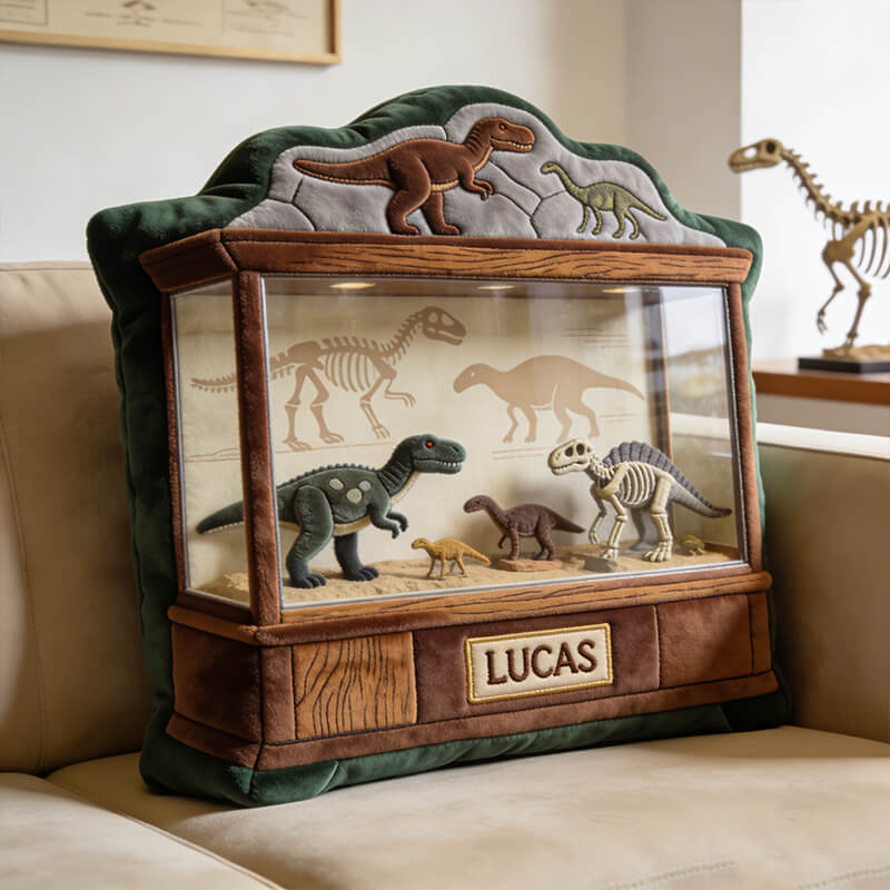 Personalized Dinosaur Display Shape Pillow Dinosaur Lover Room Decor Gift For Kids - Tradiviet