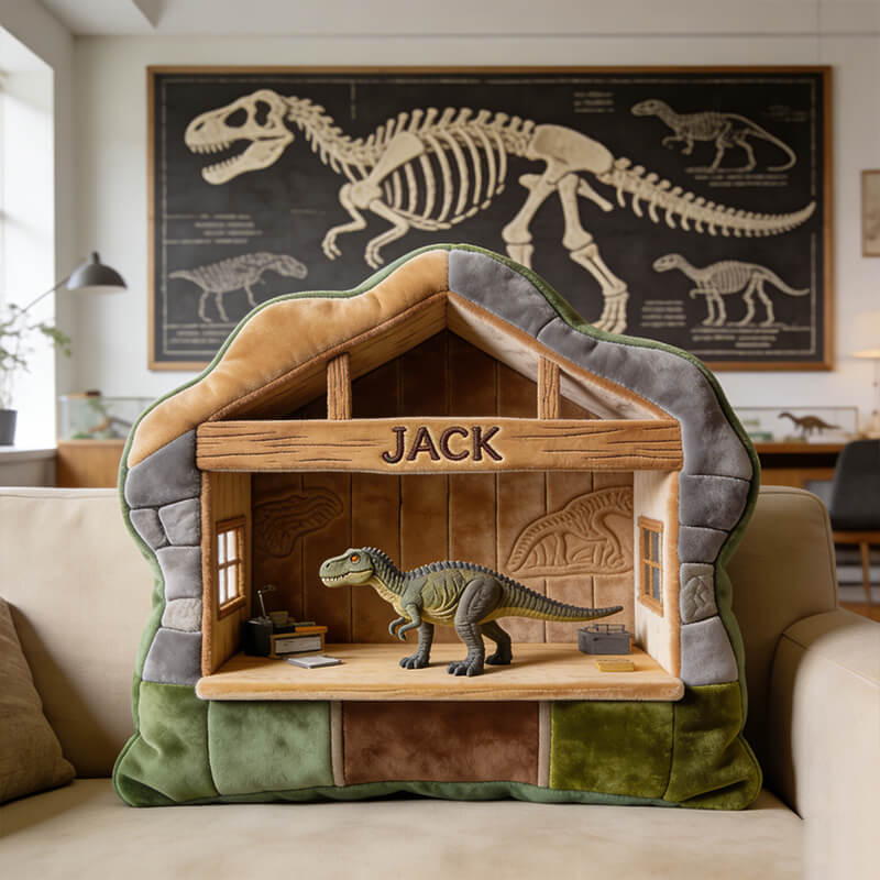 Personalized Dinosaur Hanger Shape Pillow Dinosaur Lover Plush Unique Gift For Kids - Tradiviet