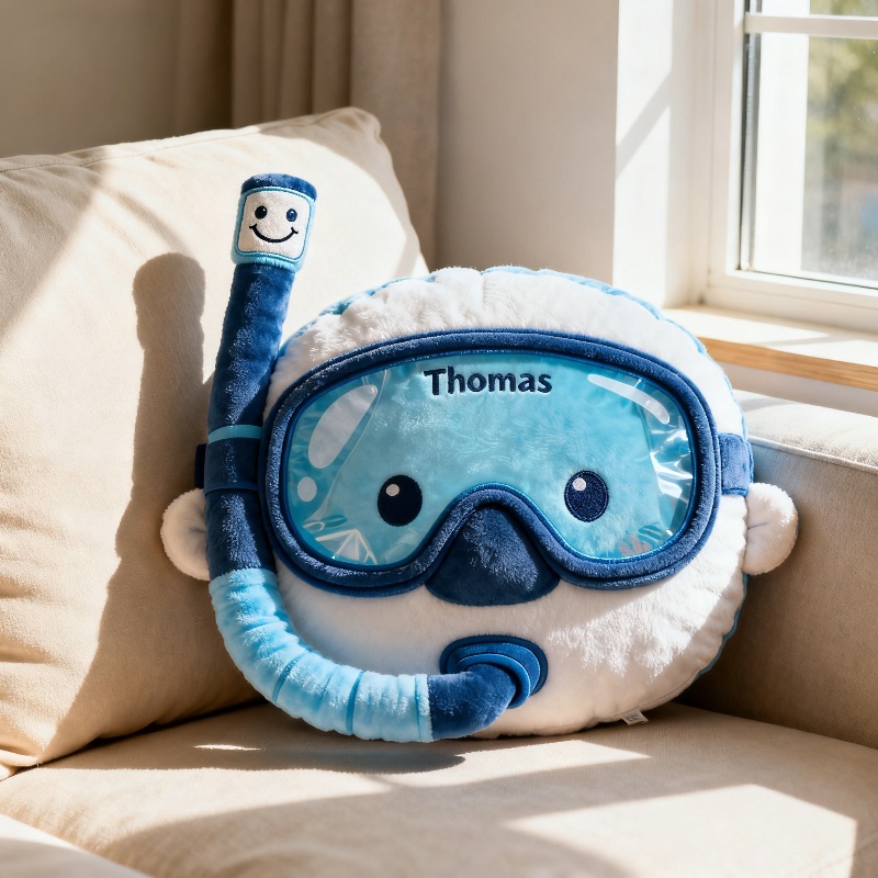 Personalized Diving Mask Shape Pillow Ocean Lover Room Decor Gift For Kids - Tradiviet