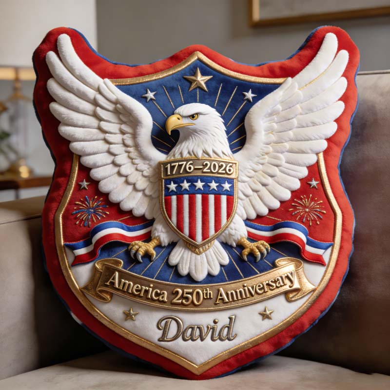 Personalized Eagle USA Shape Pillow Patriotic Independence Day Decor Gift For Veteran - Tradiviet