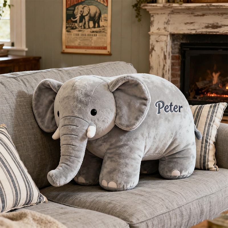 Personalized Elephant Companion Shape Pillow Mothers Day Gifts For Wife From Husband - Tradiviet