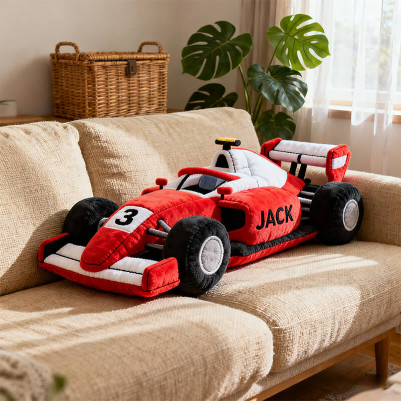 Personalized F1 Racing Car Shape Pillow Best Mothers Day From For Husband - Tradiviet