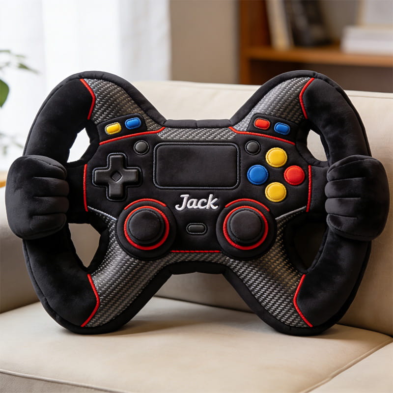 Personalized F1 Steering Wheel Shape Pillow Mothers Day Gifts For Wife From Husband - Tradiviet