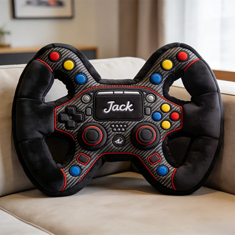 Personalized F1 Steering Wheel Shape Pillow Presents For Brothers In Law - Tradiviet