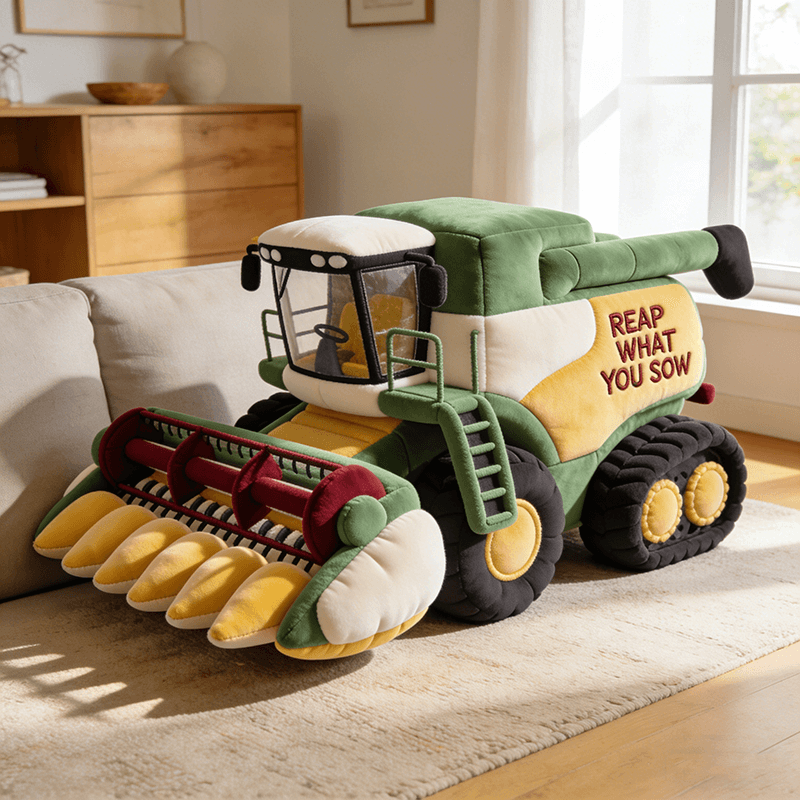 Personalized Farm Harvester Shape Pillow Unique Gifts For Brothers Girlfriend - Tradiviet