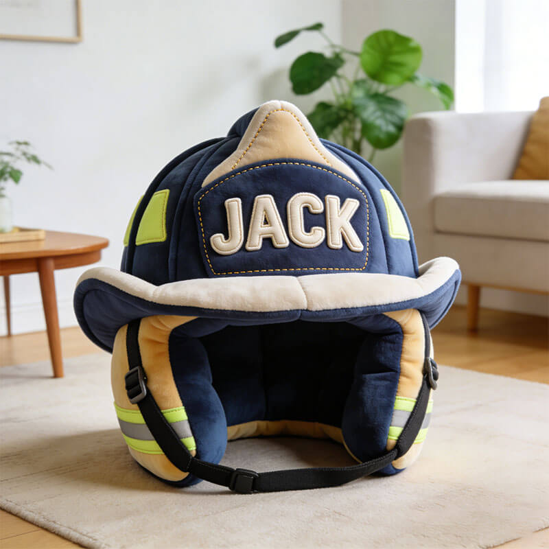 Personalized Fire Helmet Shape Pillow Fire Lover Room Decor Birthday Gift Ideas For Son - Tradiviet