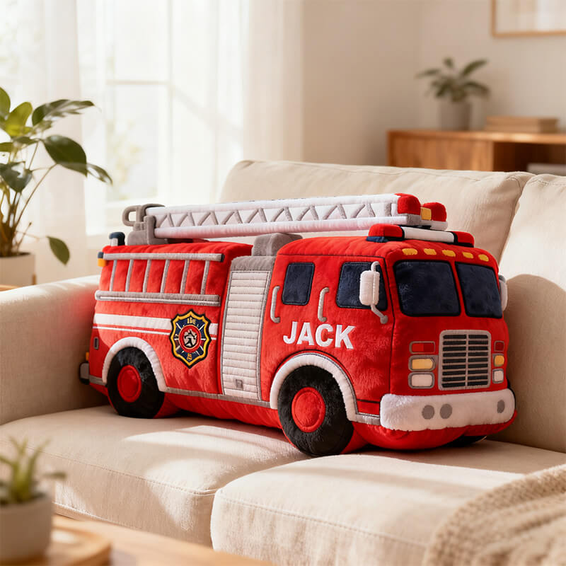 Personalized Fire Truck Pillow Fire Lover Home Decor Presents For Son - Tradiviet