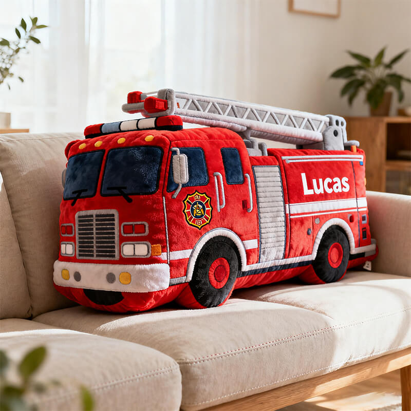 Personalized Fire Truck Pillow Fire Plush Birthday Gifts For Your Brother - Tradiviet