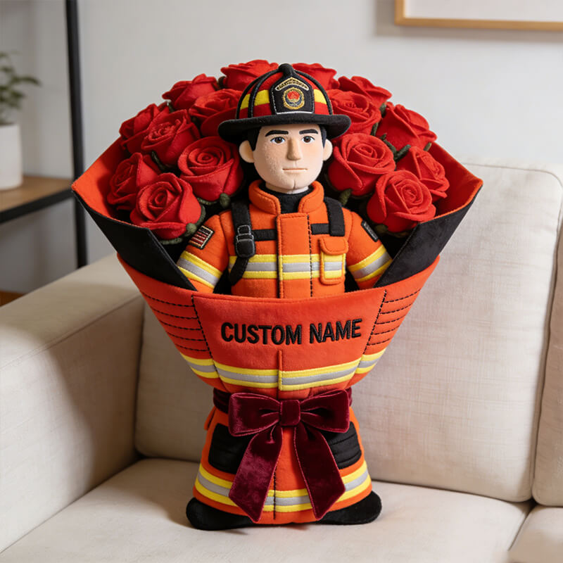 Personalized Firefighter Bouquet Pillow Presents For Brothers In Law - Tradiviet