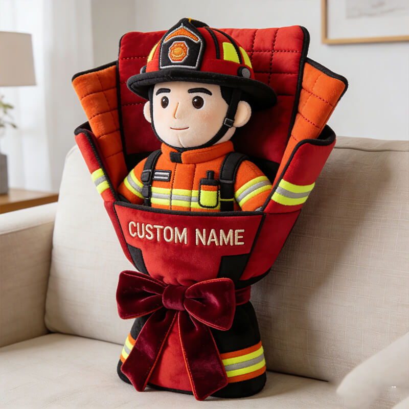 Personalized Firefighter Bouquet Pillow Unique Gifts For Boyfriends - Tradiviet