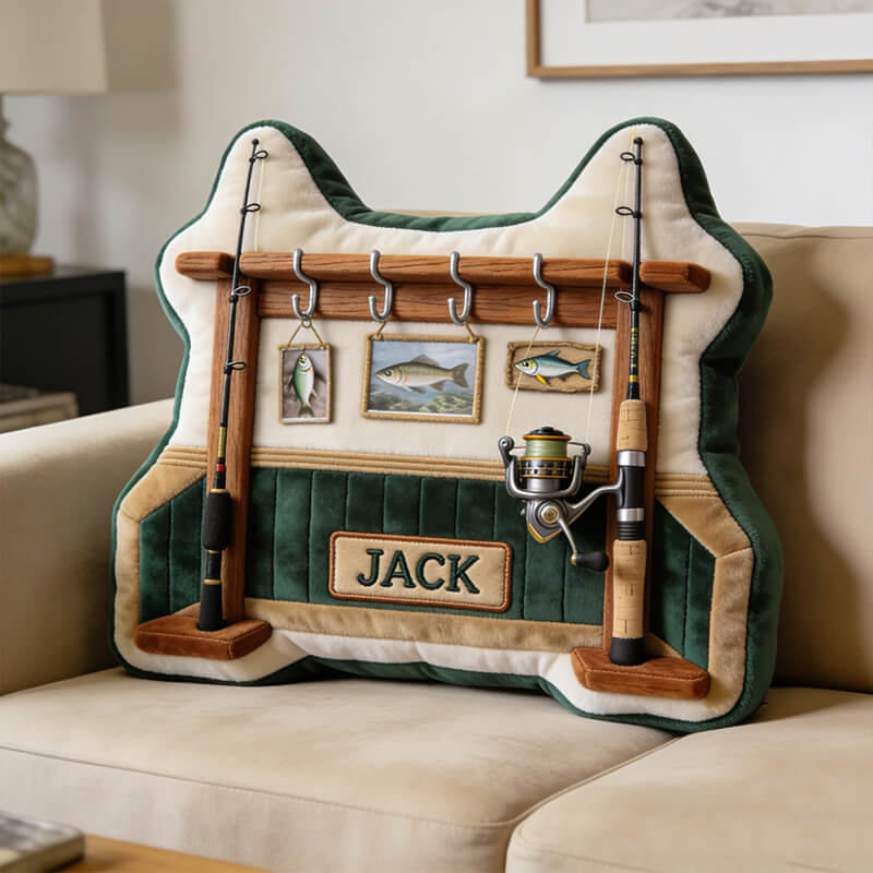 Personalized Fishing Tools Corner Throw Pillow Fathers Day Gifts - Tradiviet
