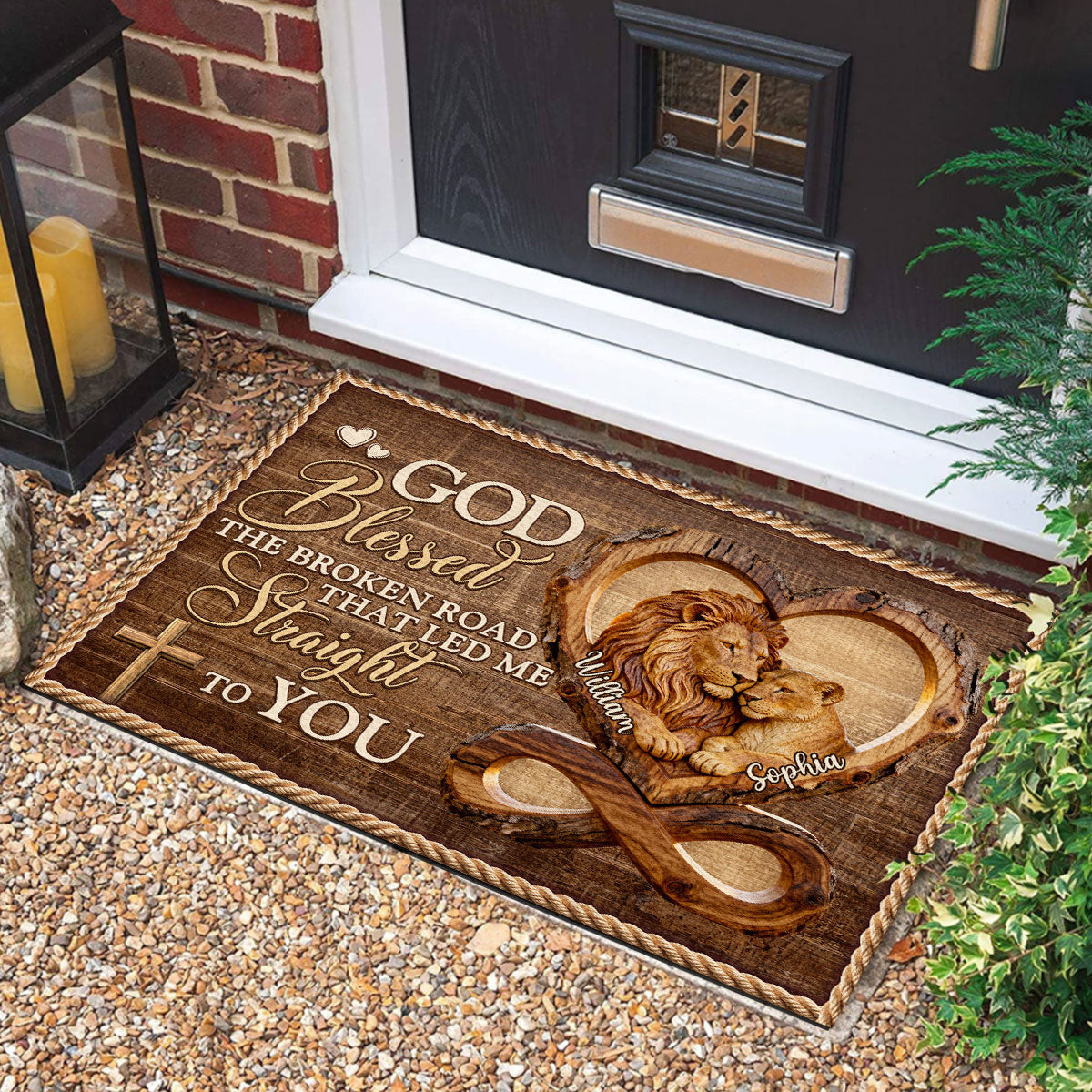 Personalized God Blessed The Broken Road That Led Me Straight To You Doormat Semiquincentennial - Tradiviet