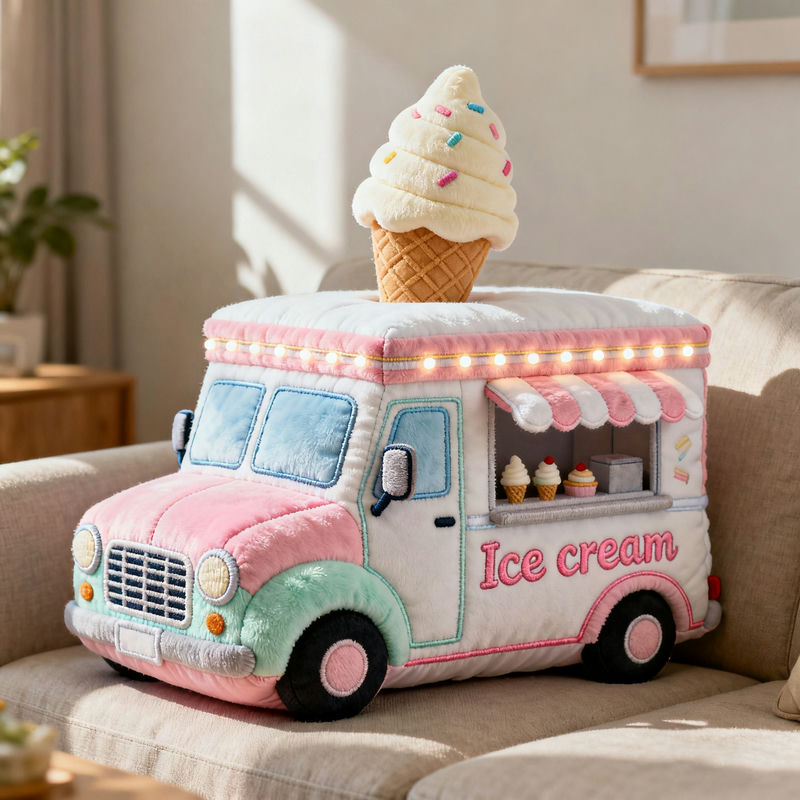 Personalized Ice Cream Truck Pillow Mothers Day Gift Ideas Last Minute - Tradiviet