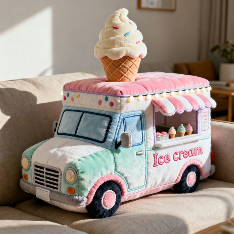 Personalized Ice Cream Truck Pillow Mothers Day Gifts For Mom From Daughter - Tradiviet
