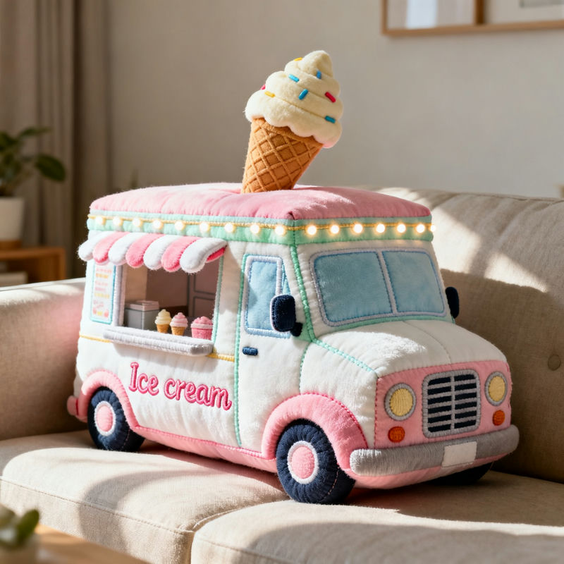 Personalized Ice Cream Truck Pillow Mothers Day Gifts For Wife From Husband - Tradiviet