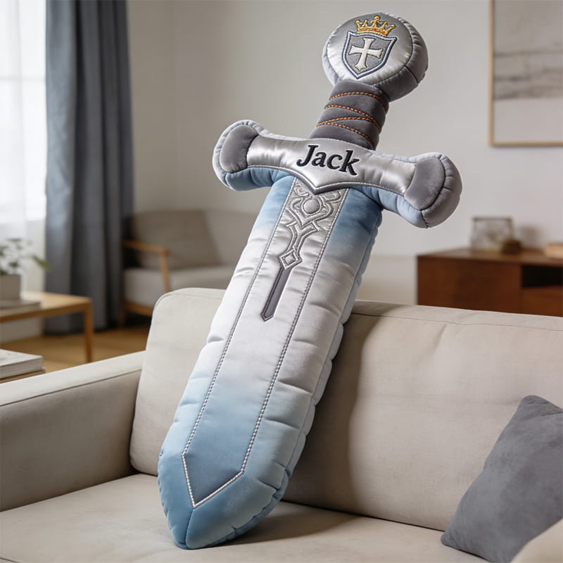 Personalized Knight Sword Shape Pillow Presents For Brothers In Law - Tradiviet