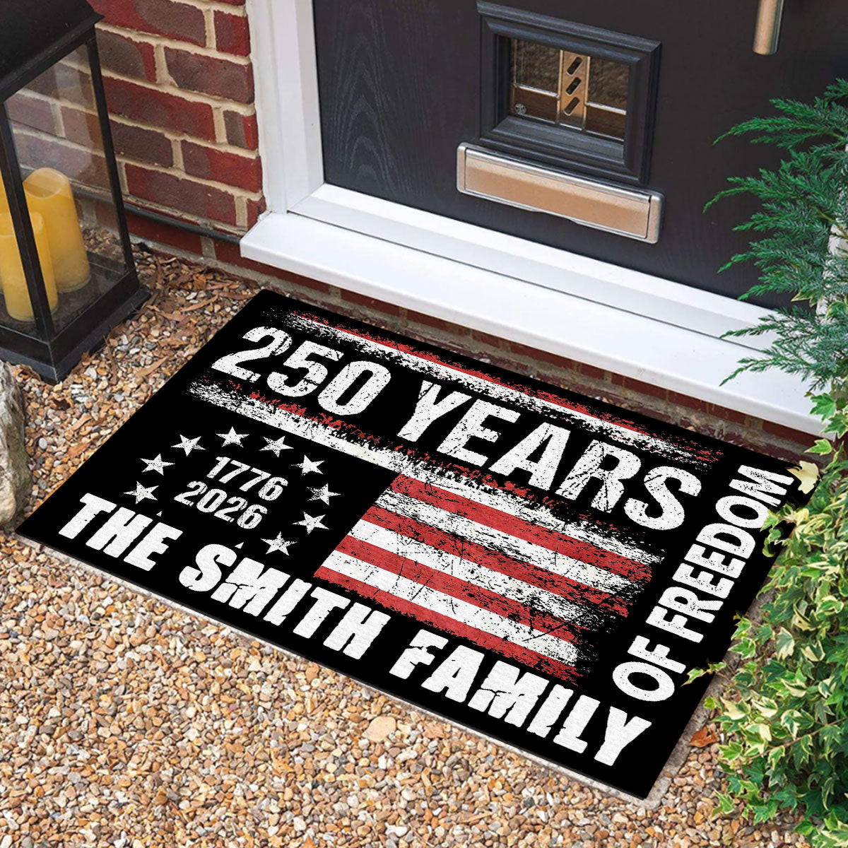 Personalized Liberty Lives In Our Home Doormat Celebrating US 250th Entryway Mat Patriotic Gifts - Tradiviet