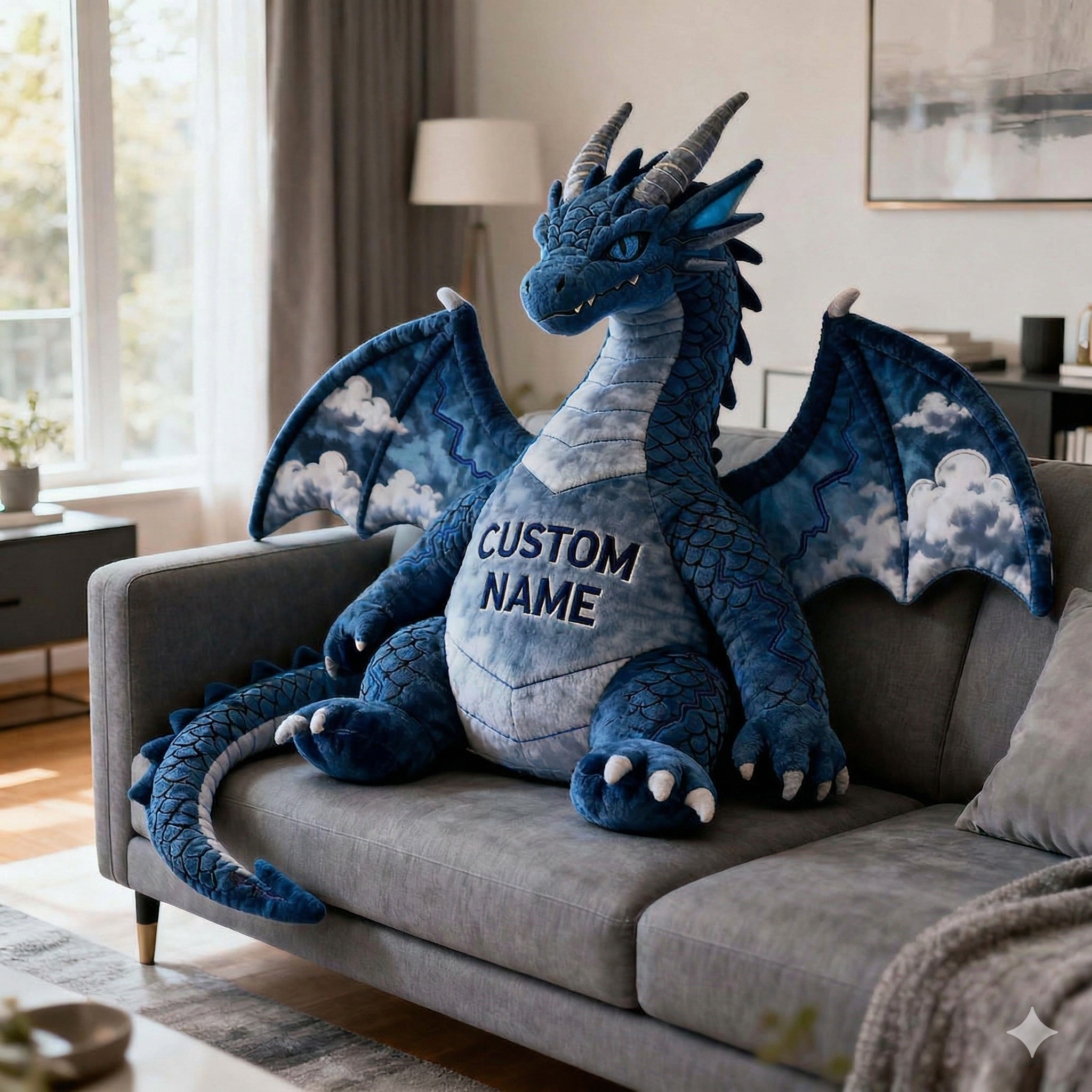 Personalized Lightning Sky Dragon Shaped Pillow Best Gifts For Husband - Tradiviet