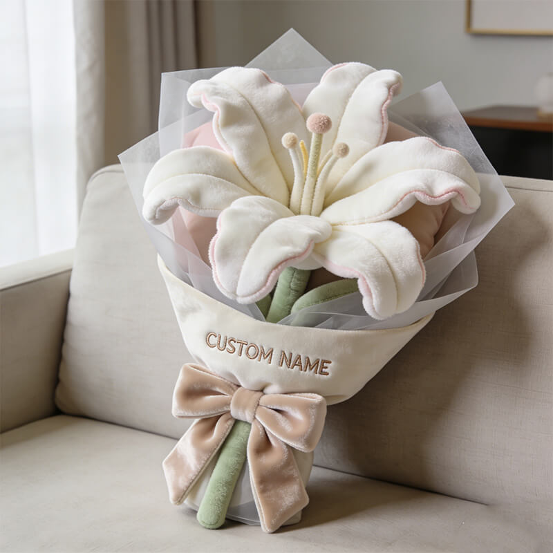 Personalized Lily Bouquet Shape Pillow Mothers Day Presents For Grandma - Tradiviet