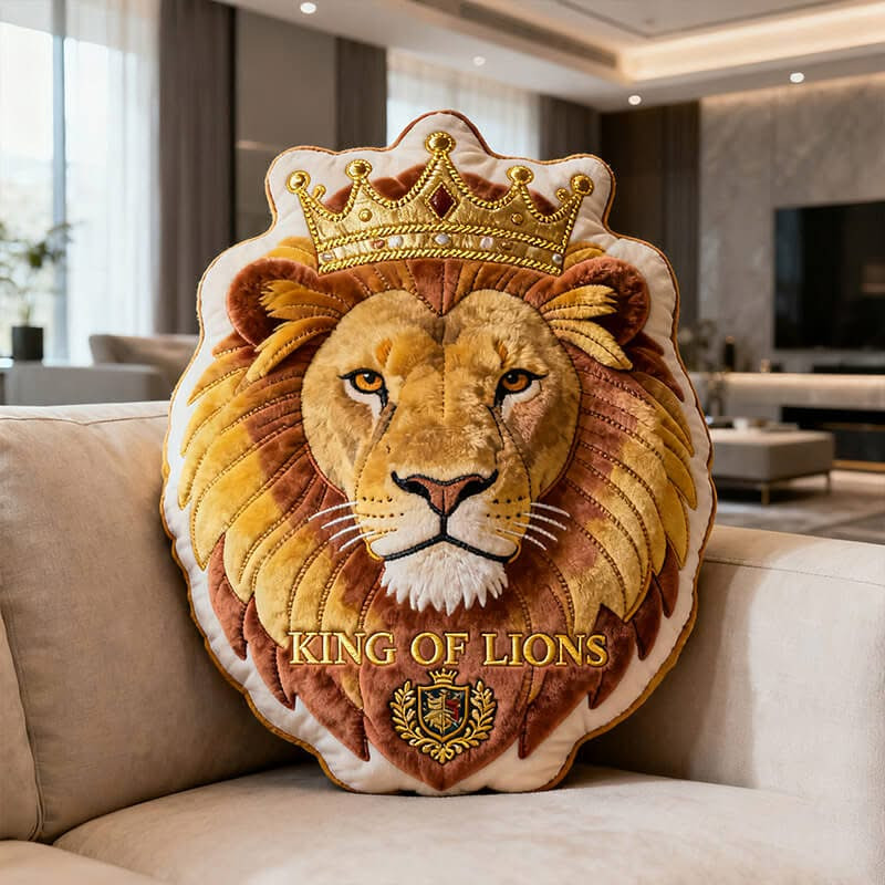 Personalized Lion King Shape Pillow Awesome Good Gifts For Brothers - Tradiviet