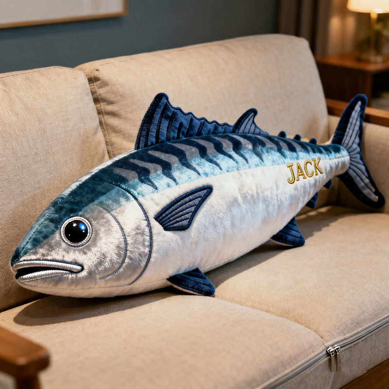 Personalized Mackerel Shape Pillow Unique Dad Gifts For Fathers Day - Tradiviet
