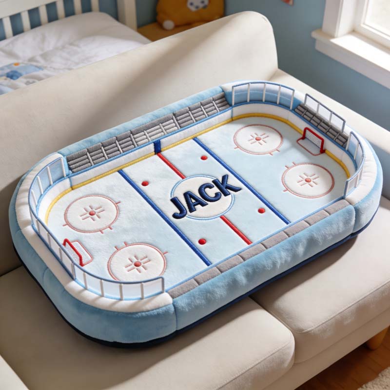 Personalized Mini Hockey Rink Shape Pillow Good Gifts For Brothers - Tradiviet