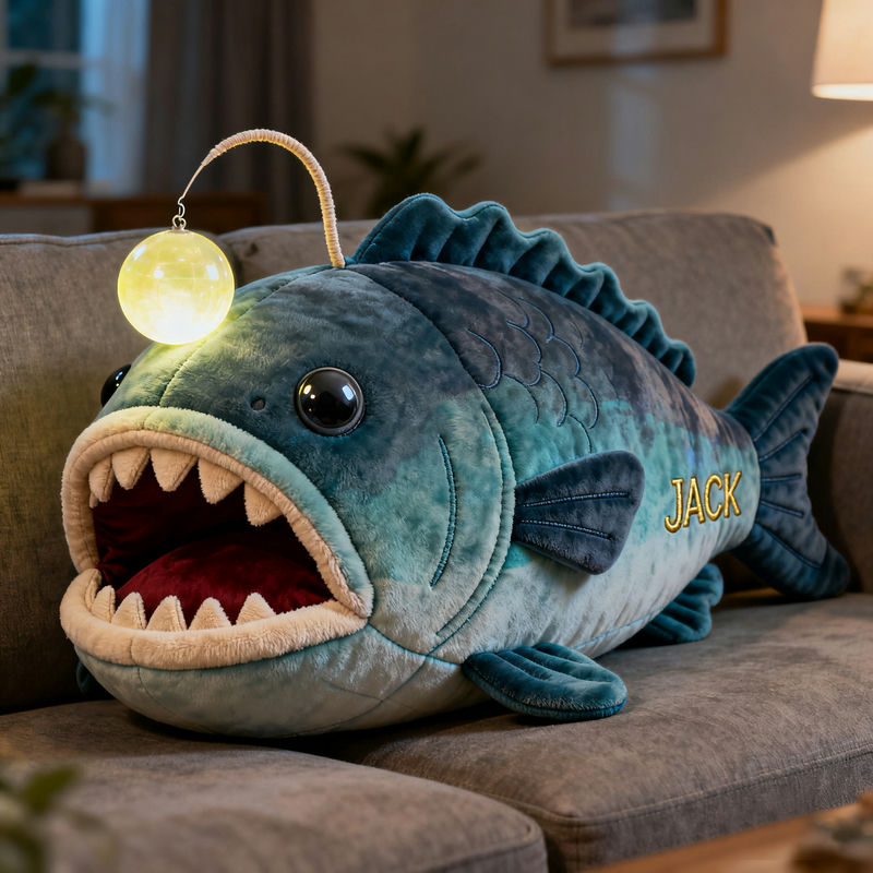 Personalized Monkfish Shape Pillow Unique Birthday Presents For Dad - Tradiviet