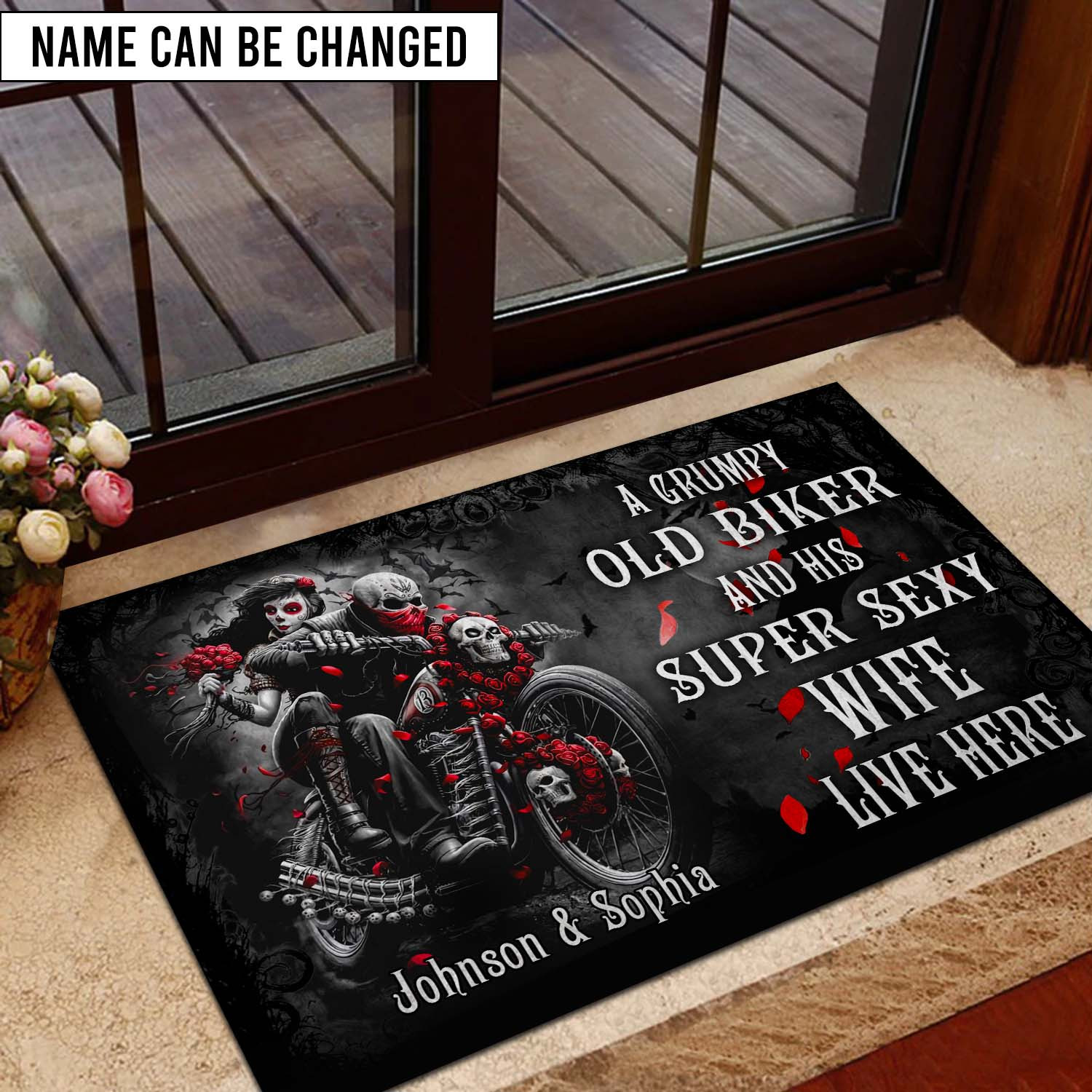 Personalized Motorcycle Doormat Motorcycle Lovers Home Decor Gift For Her - Tradiviet