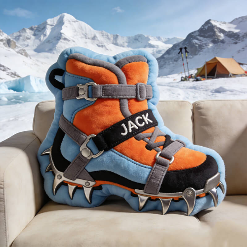 Personalized Mountaineering Boot Pillow Crampon Boot Sofa Plush Climbing Gift - Tradiviet
