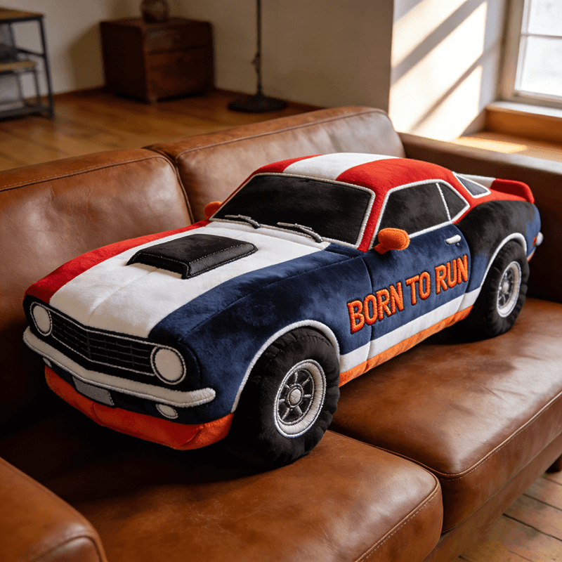 Personalized Muscle Car Pillow Born To Run Plush Sports Car Gifts For Car Lover - Tradiviet