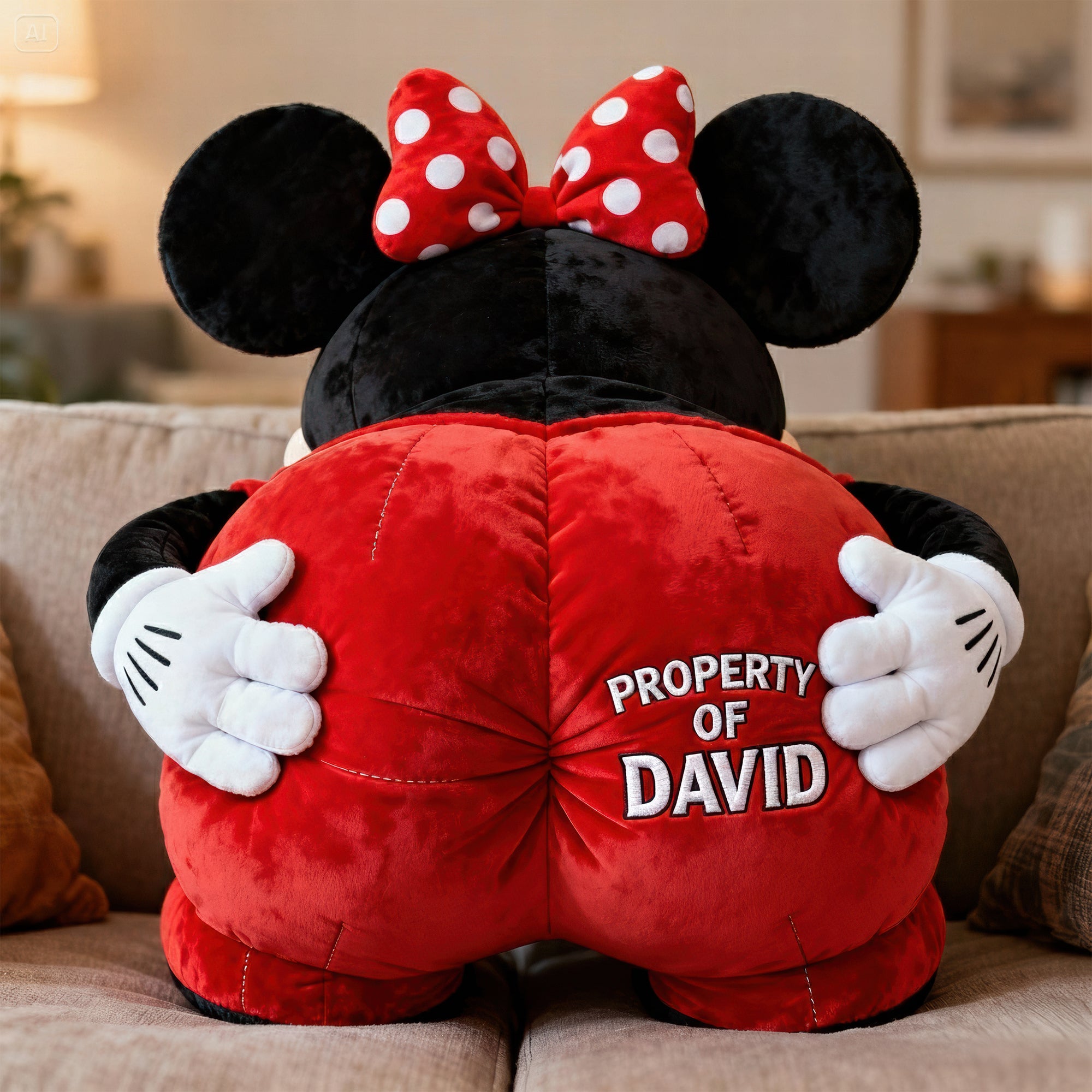 Personalized Naughty Couple Pillow Funny Mickey Plush Romantic Gift For Couples - Tradiviet