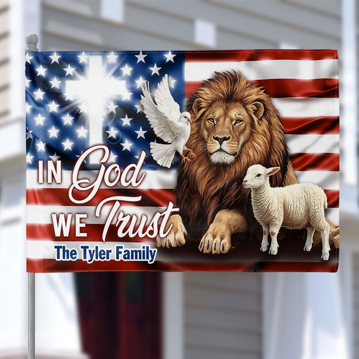 Personalized Our Nation Under God House Flag 4Th Of July Flag Patriotic Gifts For Men - Tradiviet