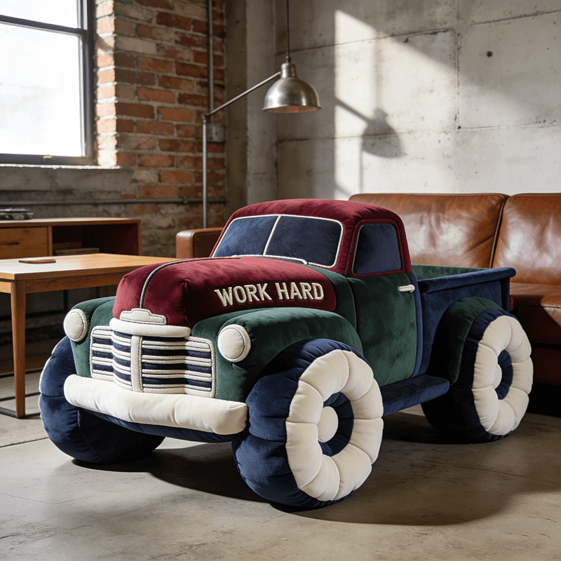 Personalized Pickup Truck Pillow Vintage Truck Plush Car Lover Gift For Son - Tradiviet